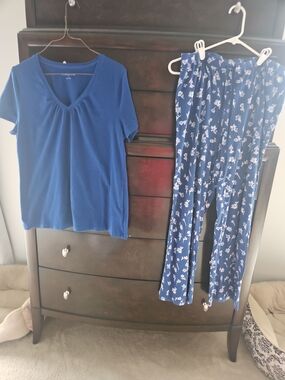 croft & barrow Royal Blue Pajama Set Sz Large